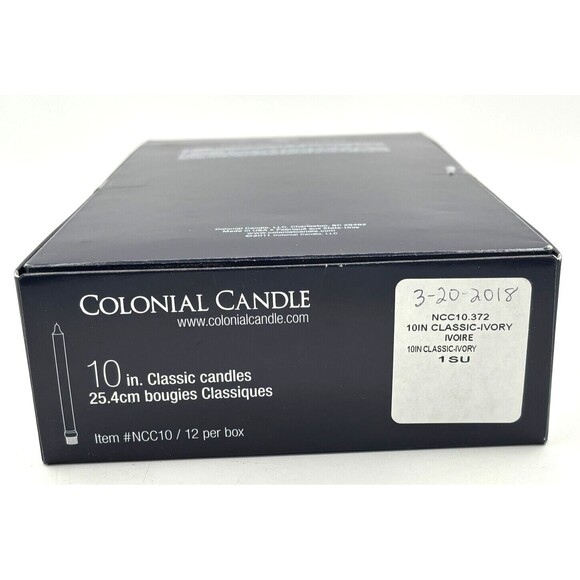 Colonial Candles Classic 10 inch Classic-Ivory Candle Stick Set of 12 #NCC10 New - Picture 9 of 10